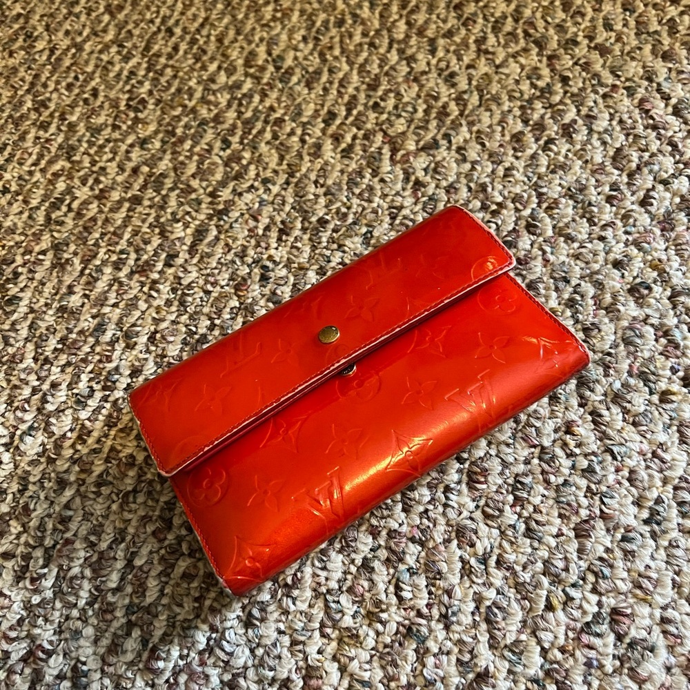 Louis Vuitton Red Embossed Wallet
